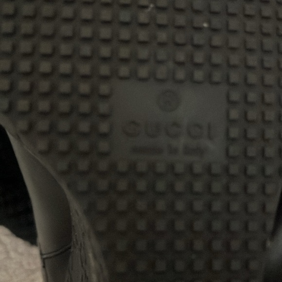 Gucci GG Monogram Leather Knit Sock Wedge Boots 36.5 - Picture 4 of 7